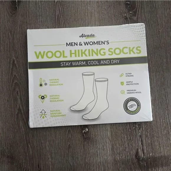 Alvada Merino Wool Hiking Socks Thermal Warm Crew Winter Boot Sock ML 3 Pairs
