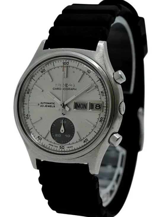 Seiko 37mm Men's Flyback Automatic Chronograph Day-Date Japan Watch [7018-7000]!
