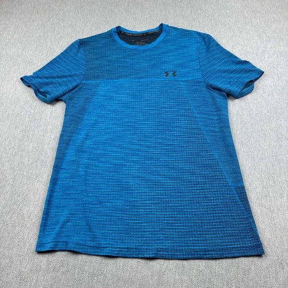 Under Armour T Shirt Mens Large Blue‎ Vanish Seamless Workout Athletic Gym Tee