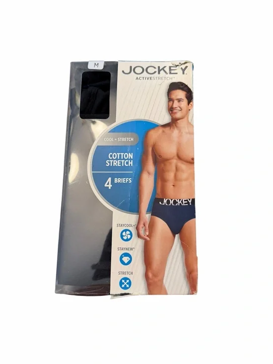 Men's Jockey 4-Pack Cotton Briefs Underwear Size M 32-34 NEW Active Stretch