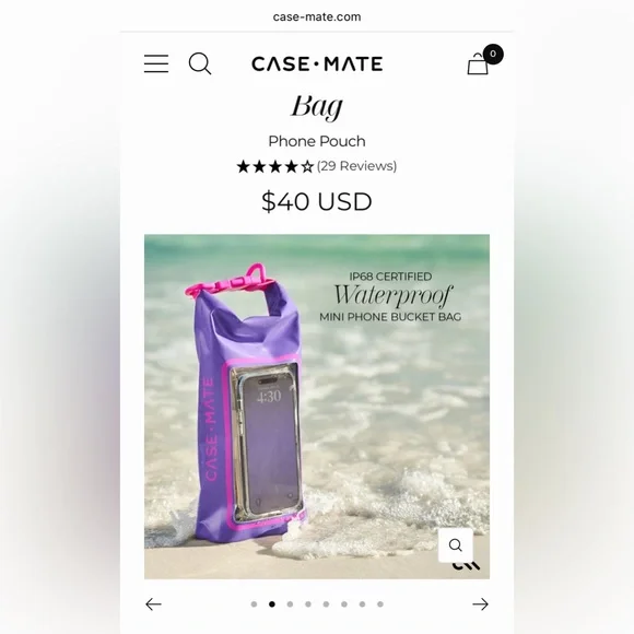 SALE!  Closet purge!   NEW Case-Mate Waterproof Phone/Storage Bag