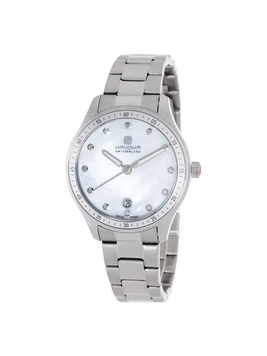 NWT Hanowa Ajoie Quartz White Mother of Pearl Dial Ladies Watch
