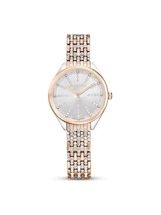 NWT Swarovski Attract Quartz Crystal Silver Dial Ladies Watch