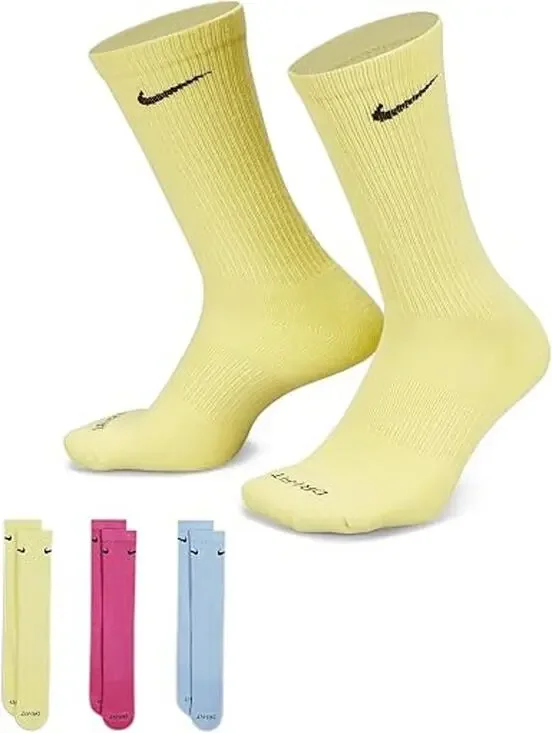 NEW Nike Dri-FIT Plus Cushion Crew Socks 3-Pack Size L SX6888-960 Multi