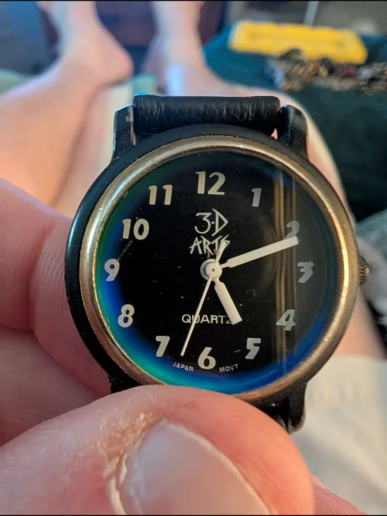 3D Arts Holo Black Quartz Wristwatch Japanes Move Brand New Battery