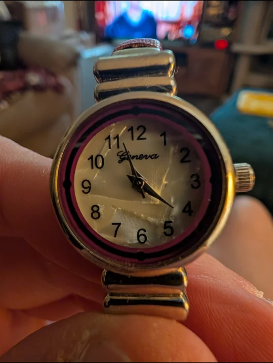 Vintage Geneva Silver Tone Watch with Purple Accent With Brand New Battery