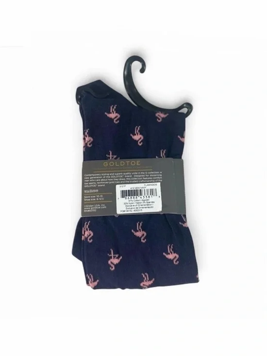 🧦2 for $20🧦 NWT Navy Socks with Pink Flamingo Pattern Shoe Size 6-12.5