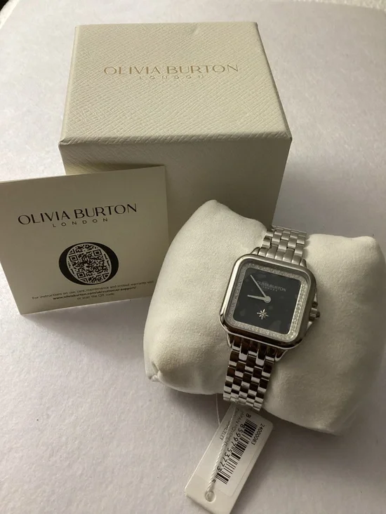 Olivia Burton London Grosvenor Silver Stainless Steel Watch 28mm