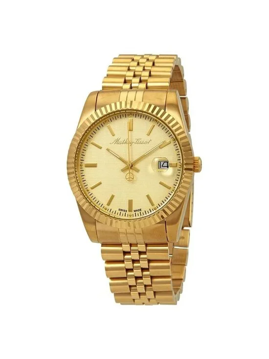 NWT Mathey-Tissot Mathey III Quartz Gold Dial Men's Watch