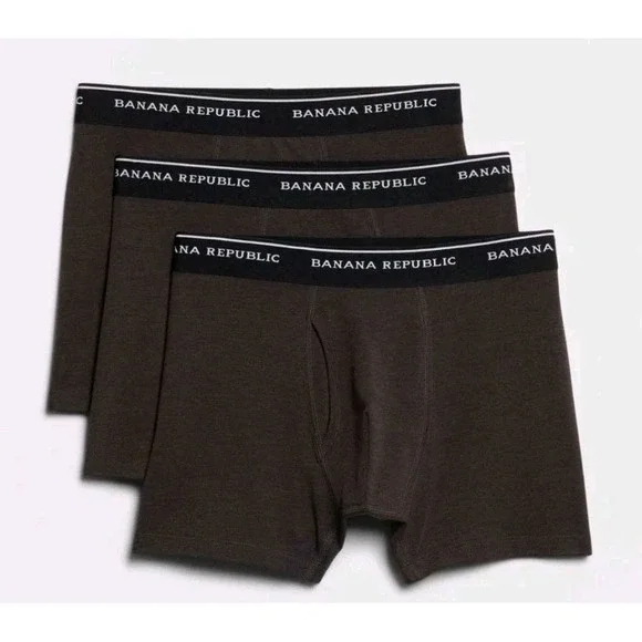 Banana Republic Men's Boxer Briefs, 3 Pack, Black 28