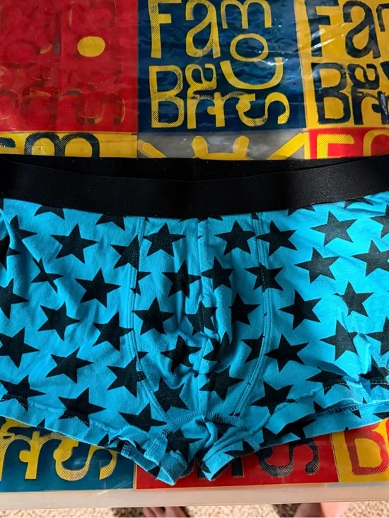 H&M Blue Boxer Briefs with Black Stars