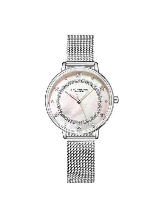 NWT Stuhrling Original Symphony Quartz Silver Dial Ladies Watch