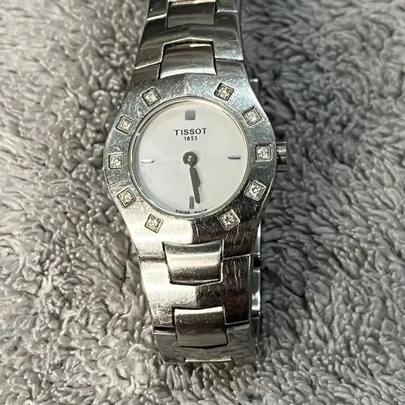 TISSOT 1853 L521 Mother Of Pearl Diamond Swiss Made Women's Stainless Watch