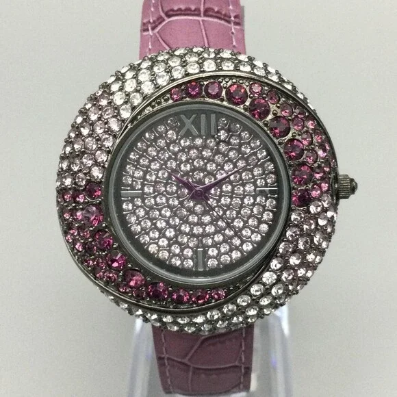 Adrienne Couture Womens Watch 41mm Pink Silver Tone Limited Edition New Battery