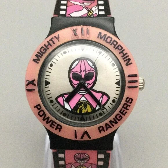 Vintage Mighty Morphin Power Rangers Girls Watch 33mm Pink Ranger 94 New Battery