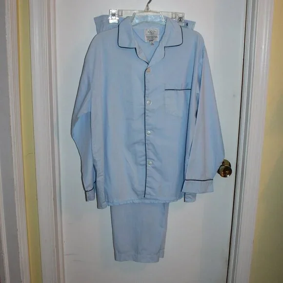 Vintage Mens Sears Pajamas - Light weight Light Blue