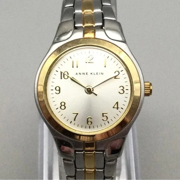 Anne Klein 10/5491 Women Watch 26mm Silver Dial Two Tone Dress New Battery 6.75