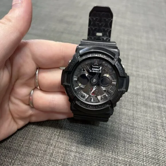 Casio G-Shock GA-201 Watch Men 52mm Black Alarm Chrono Daydate NEEDS Battery