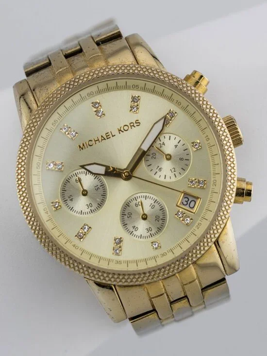 Michael Kors MK5676 Ritz Crystal Quartz Analog Women's Watch New Battery