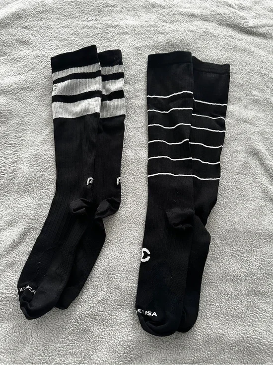 Unisex Compression Socks with White Stripes