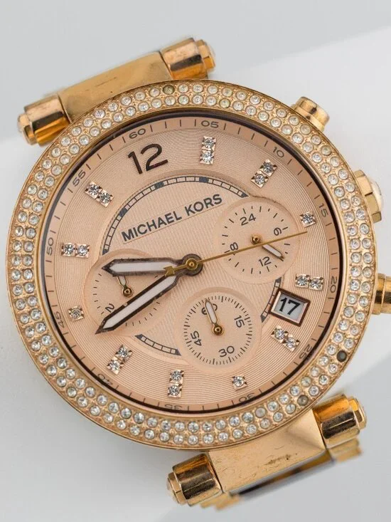 Michael Kors MK5538 Parker Rose Gold Quartz Analog Women's Watch New Battery