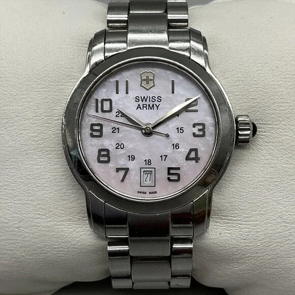 Victorinox Swiss Army Womens Watch 28mm MOP Dial Stainless New Battery 5.75