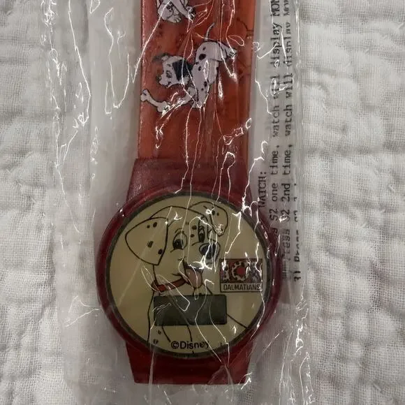 Vintage Disney 101 Dalmatians Red Digital Watch W/ Puppies Unopened UNTESTED