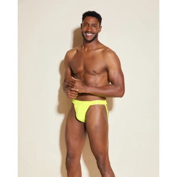Cosabella Men's‎ Neon Yellow Lace Jockstrap Bold Sexy Underwear Size L
