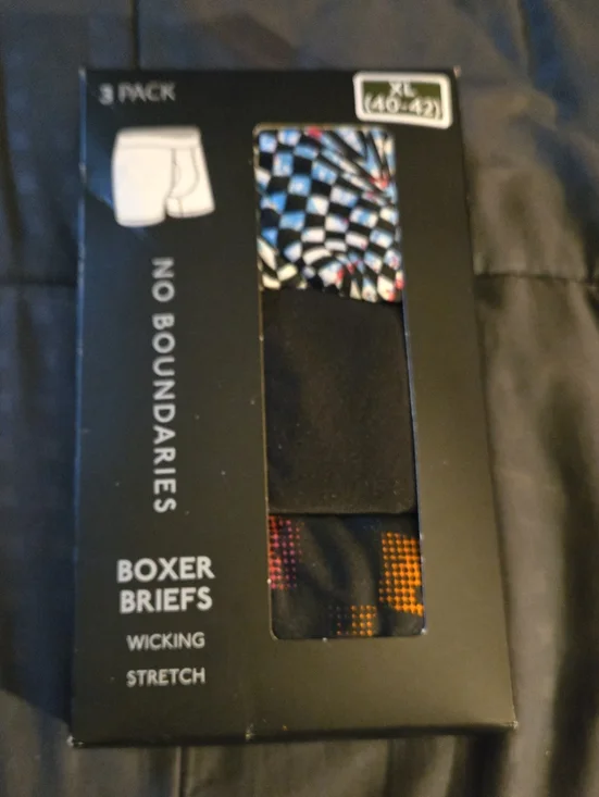 No Boundaries 3-Pack Boxer Briefs - Black, Blue, Orange