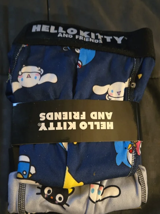 Hello Kitty Navy Boxer Briefs with Multicolor Character Prints