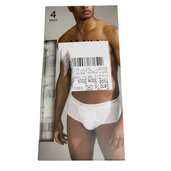 Alfani‎ Mens 4 Pack Cotton Briefs White XL 38-40 Moisture Wicking Tagless NEW
