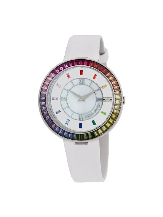 NWT Ciga Design Sparkle Quartz Crystal White Dial Ladies Watch