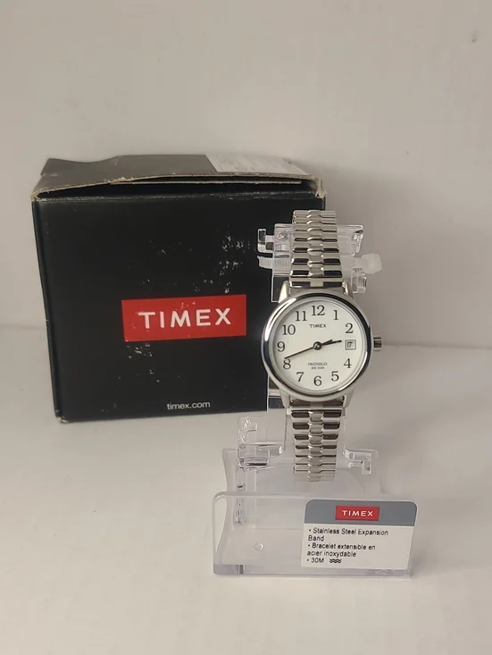 Timex Easy Read Silver Stainless Steel Watch with White Dial