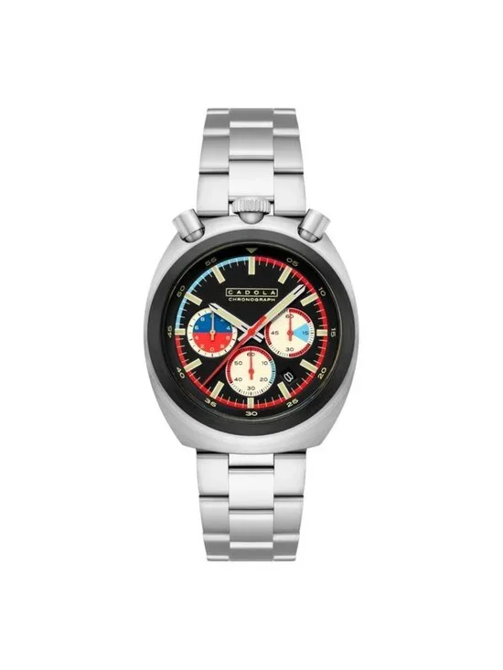 NWT Cadola Testa Di Toro Chronograph Quartz Black Dial Men's Watch