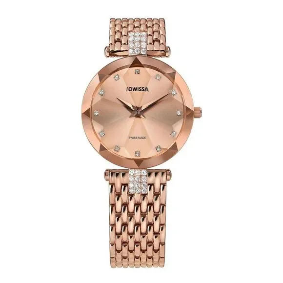 Facet Strass Swiss Ladies Watch, Pink