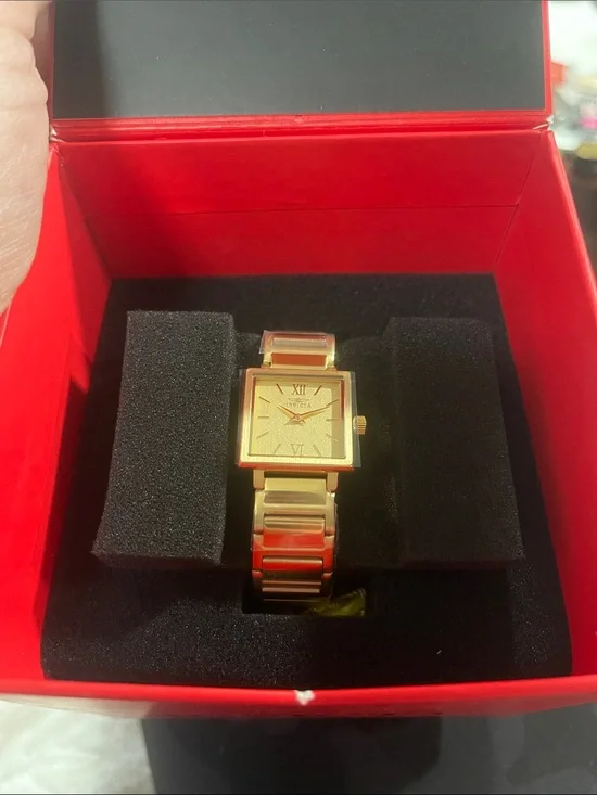 Invicta Gold-Tone Square Face Bracelet Watch