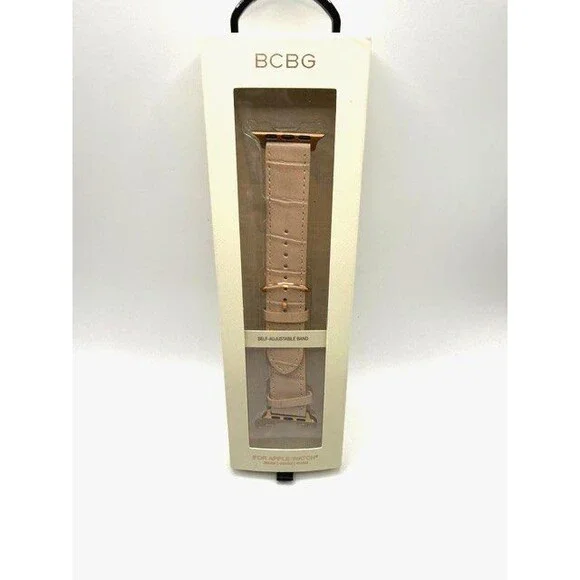 NEW BCBG Apple Watch Band 38mm 40mm 41mm Blush Pink Faux Leather Strap