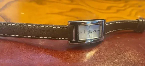 Women's 17mm silver Tone Lee Watch with Brown Leather Band