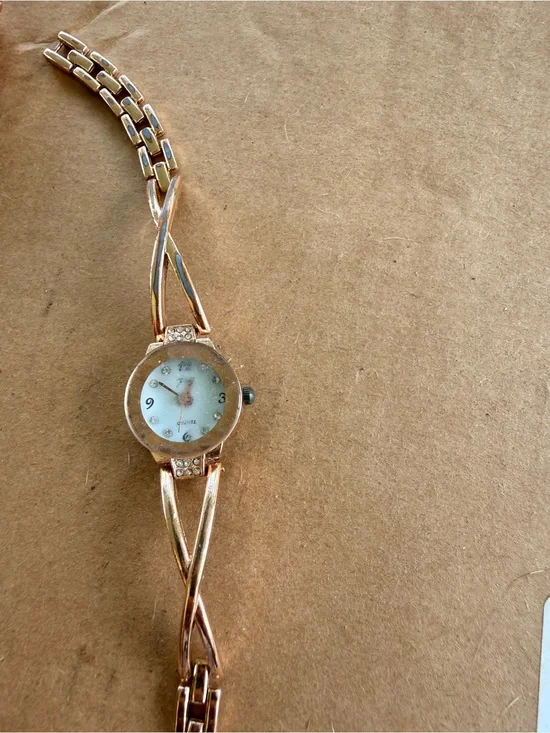 Rose Gold Women's Crystal Accent Bracelet Watch