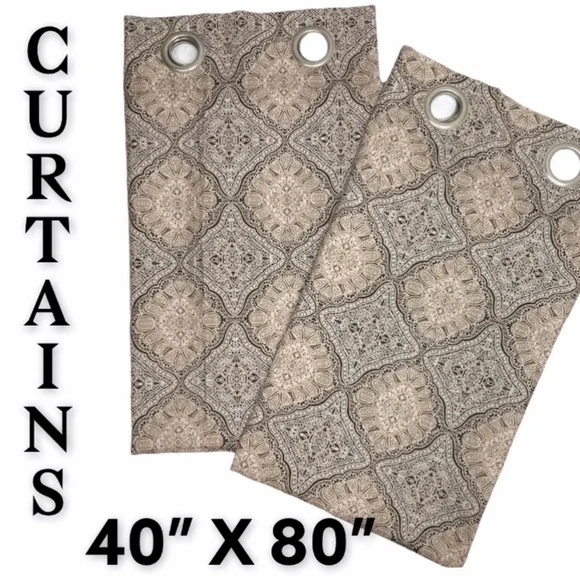 Curtain Set of 2 Panels Grommet Top