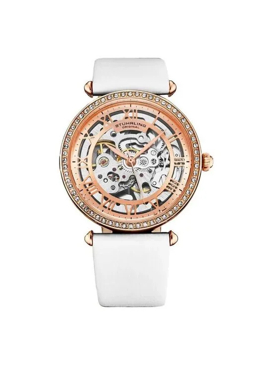 NWT Stuhrling Original Legacy Automatic Rose Gold Dial Ladies Watch