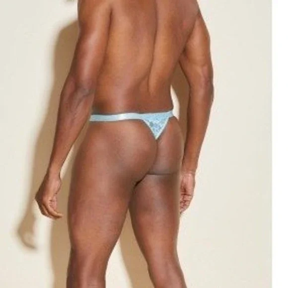 Cosabella Light Blue Floral Lace Thong Underwear Mens Sexy Intimate Briefs