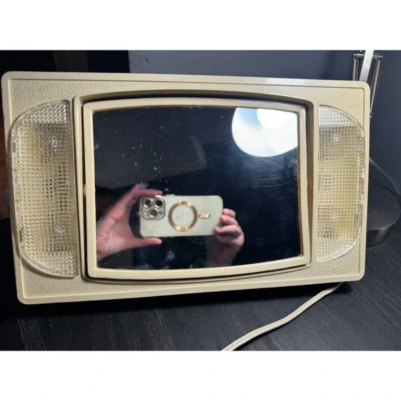 Vintage Travelite Lighted Makeup Mirror Retro Mid Century Vanity Portable Case