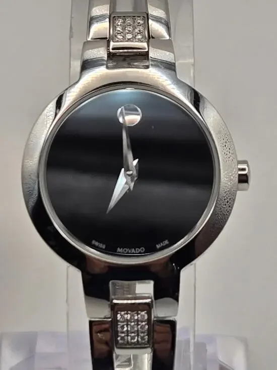 Movado Amorosa Stainless Steel Diamond Quartz Watch Sapphire Minimalist Preppy