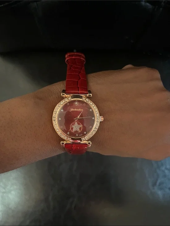 Red Crystal Accent Women's Watch