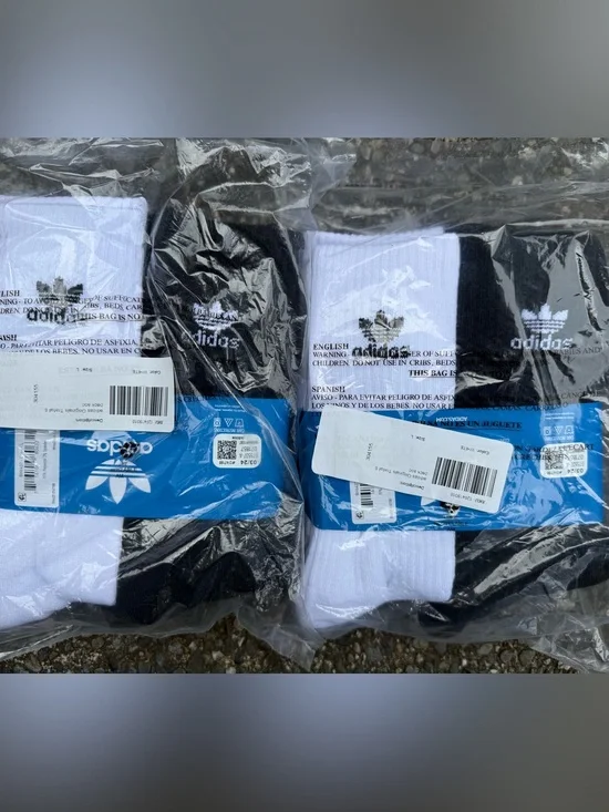 Adidas Men's Crew Socks - Black & White, 2 6-Packs