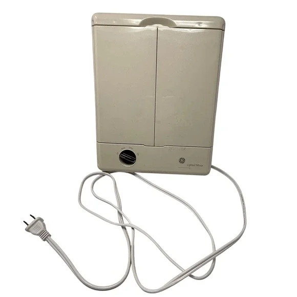 Vtg. GE Lighted Tri-Fold Portable Vanity Makeup Mirror Model 106658‎ Works