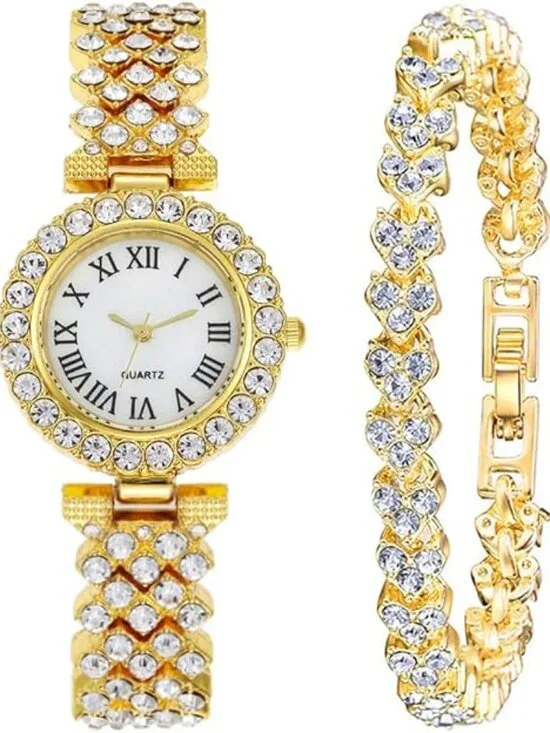 BRAND NEW Bangle Bracelet Analog Quartz Wristwatch Dress Watch Set