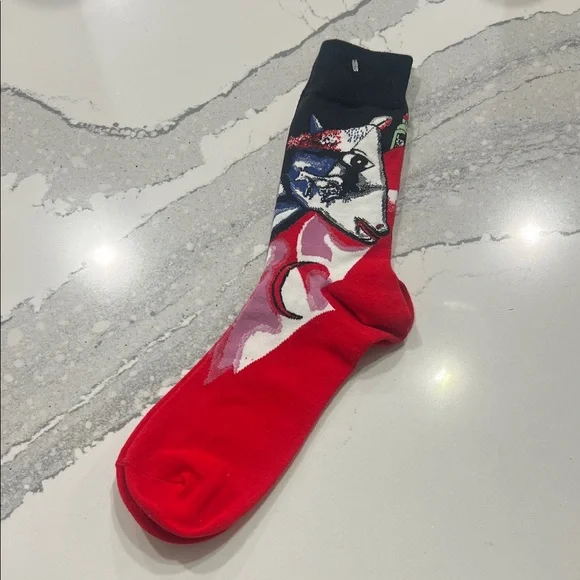 Artistic Red and Black Men's Socks‎