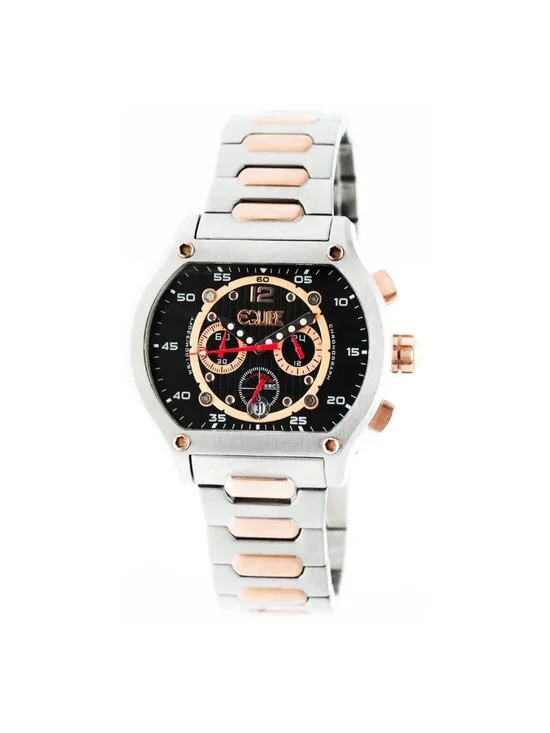 NWT Equipe Dash Chronograph Black Dial Two-tone Men's Watch